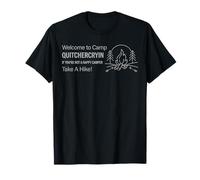 Welcome To Camp Quitchercryin Funny Camping Dad Minimalista Camiseta