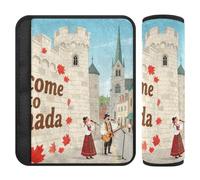 Welcome to Canada Scenery Culture - Funda acolchada para cinturón de seguridad de 2 piezas que libera el estrés en tu cuello y hombros para funda de avión para cinturón de carro