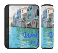 Welcome to Italy Scenery Culture - Paquete de 2 fundas para cinturón de carro para asiento de coche que protegen tu cuello y hombros para protector de bolsa