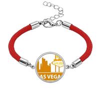 Welcome to Las Vegas Nevada America Lucky Red String Bracelet Pulsera de cuerda hecha a mano
