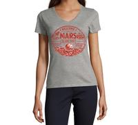 Welcome to Mars Colony with Visa Approval - Camiseta de algodón con cuello en V para mujer, color gris, gris, XXL