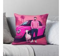 Welcome To Miami - Funda de almohada de poliéster y lino y terciopelo, con cremallera, 45,7 cm