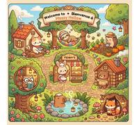 Welcome to Mossy Hollow: Tiny Friends Vol. 1 | A Bilingual French-English Kawaii Coloring & Activity Book for Kids