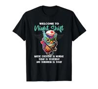 Welcome to Night Shift - Nurse Owls Lover Camiseta gráfica económica, Hombre, Negro, XL