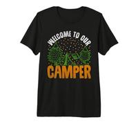 Welcome To Our Camper Camping Hiking Adventure Nature Lover Camiseta Premium