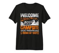 Welcome To Our Campsite Camping Camper Hiking Nature Lover Camiseta Premium