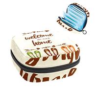 Welcome To Our Home, bolsa de período portátil, bolsa de almacenamiento de tampón, soporte para tampones para bolso, organizador de productos femeninos, Varios colores, 4.7x6.6x6.6 in/12x17x17 cm