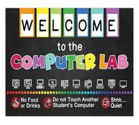 Welcome to the Computer Lab Poster with Computer Shortcuts and Classroom Rules for Technology Classroom Teacher School Counselor Decor(Unframed,12x18inch(30x45cm))
