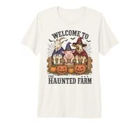 Welcome To The Haunted Farm Halloween Barnyard Animals Camiseta Premium