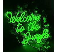 Welcome to The Jungle letrero de neón LED letrero de neón verde pared de neón decoración jardín porche tienda Sala de estar de Navidad Bar decoración usb, 5v, 16.5 "* 13"