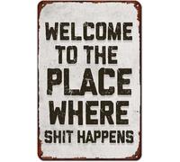 Welcome To The Place Where Life Happens Vintage Tin Sign Garden 8 X 12 in