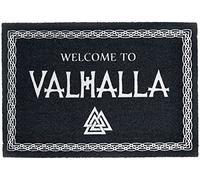 Welcome to Valhalla Felpudo Negro y Blanco 100% Poliamida 60 x 40 cm Fun-Merch Vikingo