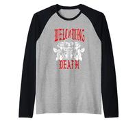 Welcoming Death Gothic Skull Roses Camiseta Manga Raglan