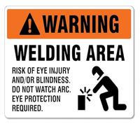 Welder Arc Flash Warning Metal Sign 12x8 Inch