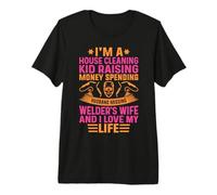Welder Husband I'm A House Cleaning Kid Raising Money Camiseta Premium