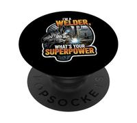 Welder Superpower Funny Welding Trade Professional PopSockets PopGrip Adhesivo