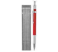 Welders Pencil - Steel Marking Pen with Built-In Sharpener | 12 Silver Round 2.0 mm Refills, Professional Tool for Pipe Fitters Welders Steel Fabrication Woodworking Projects