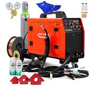 WELDES SET Weldman MICRO MIG 200 MIG/MAG Inversor de soldadura 200Amp Máquina de soldar 3en1 FLUX MMA, Rojo