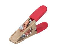 Welding Ground Clamp 500A | Brass Oxidation - Preventive Earth Clip for Gas/Argon Arc/Submerged Arc Welding | 60mm Opening with Secure - Grip Handle (Red Cover)