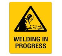 Welding In Progress Stay Back Industrial Tin Sign 12x8 Inch
