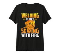 Welding Is Like Sewing with Fire Funny Welder Welders Lovers Camiseta Premium