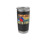 Welding It's Like Sewing With Fire Welders Welder For Men Vaso térmico de acero inoxidable de doble pared
