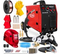 Weldman Micro MIG 200 - 200A Máquina de Soldar MIG MAG, Gas Protector - Soldadura: MIG/MAG, MMA, Flux Soldar - Soldador Inverter con Chasis - Tecnología IGBT - Set Premium