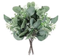 Weldomcor 10PCS Plantas de Eucalipto Artificial, Decoraciones de Plantas de Eucalipto Hojas De Eucalipto De Dólar De Plata para Ramo De Flores, Ramo De Boda, Centro De Mesa, Decoración del Hogar