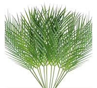Weldomcor 12pcs Hojas de Palma Areca Artificial, 68cm Hojas de Palma Tropical Artificial con Tallos, Planta Artificial para Palmera Domingo Hawaiian Luau Jungle Wedding Birthday Party Decor