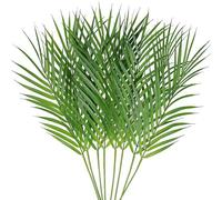 Weldomcor 8pcs Hojas de Palma Areca Artificial, 68cm Hojas de Palma Tropical Artificial con Tallos, Planta Artificial para Palmera Domingo Hawaiian Luau Jungle Wedding Birthday Party Decor