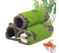 Weldphur Cueva para Peceras,Refugio de Resina para Camarones - Cueva para Betta con Musgo Artificial Decorativo,Reproducción Paisajismo Descanso Enriquecimiento Cangrejos Agua Dulce Salada