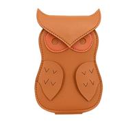 Weldphur Estuche para púas de guitarra de búho, bolsa de almacenamiento de piel sintética con 18 ranuras, accesorios para músicos, caja organizadora portátil para guitarra, bajo, ukelele, Brown, Refer