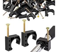 Weldphur Gancho J De 1,3 Cm Con Clavo - 50 Unidades Abrazadera Con Clavo | Herramientas De Ferretería Para Jardín Piscina Patio Exteriores Pared Terreno Secadora Traspatio Instalación