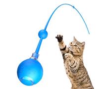 Weldphur Pelota eléctrica para gatos con cuerda | 3 modos de movimiento de bola para gatos, con cola rodante, juego automático recargable para caza, ejercicio, entrenamiento al aire libre, perro y