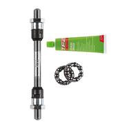 Weldtite 10 ejes huecos Qck R de 140 mm + grasa y jaula de cubo
