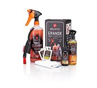 WELDTITE Kit de cuidado de bicicleta Grande 6 en 1 - Juego completo de limpieza y mantenimiento con limpiador de bicicletas, desengrasante, lubricante, cepillos, toallitas y paño de limpieza
