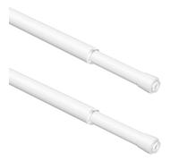WELDUN 2 barras telescópicas para sujetar, barra tensora 3 en 1 sin taladrar, diámetro de 13 cm, barra de cortina para sujetar ventanas, armarios, cocinas y estanterías, 80-110 cm, color blanco