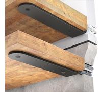 WELDUN - Paquete de 2 soportes de estante de metal de 10 cm, soportes de estantería angulares resistentes para colgar en la pared, color negro