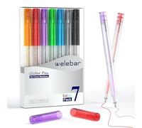 Welebar Bolígrafos de gel con purpurina para Cricut Maker 3/Maker/Explore 3/Air 2/Air, paquete de 7 bolígrafos de punta de bola de 0.8 para escribir invitaciones de dibujo