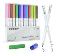 Welebar Rotuladores de sublimación para Cricut Maker 3/Maker 4/Explore 3/Explore 4/Air 2, juego de 12 colores surtidos, puntas de 1,0 mm para tazas, camisetas, manualidades