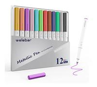 Welebar Rotuladores metálicos para Cricut Maker 3/Maker 4/Explore 3/Explore 4/Air 2, punta media 1.0, juego de 12 bolígrafos para escribir invitaciones de dibujo