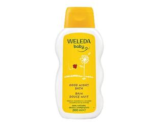 Weleda - Baño Caléndula Buenas Noches Bebé Sin Aclarado 200 ml | Caléndula BIO, lavanda, rutina de sueño, relajante, higiene sin aclarado, aceites vegetales, bebé, suave, natural