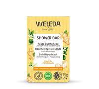 Weleda-Jabón de Ducha Sólido Frescor Energizante Cítricos,Aroma a Cítricos, con Jengibre y Petitgrain, Limpia la Piel sin Resecarla, 100% Biodegradable, Apto para Todo Tipo de Piel - Pastilla de 75 g