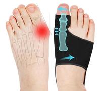 WELEQUT Paquete de 2 correctores de juanetes para mujeres y hombres, férula ortopédica para alivio del dolor de hallux valgus, separador de dedo gordo del pie, ortopédico para día/noche (negro)