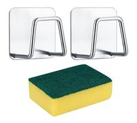 WELHAEPI Porta Esponjas Autoadhesivo, Soporte para Estropajos, Ganchos para Estropajos de Acero Inoxidable, Soporte Organización de Esponja Fregadero para Esponja Cocina Baño