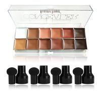 Welhammsae 12 Colores Paleta de Correctores en Crema, Larga Duración Impermeable, Difuminable, Paleta de Maquillaje 2 en 1 para Contouring y Antiójeras, Cubre Imperfecciones, para Todo Tipo de Piel