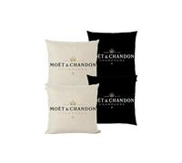 Welikekitchen Juego de 4 fundas de almohada Moet, 2 negras y 2 beis