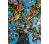 WELIWE 5D Pintura de Diamante Kits DIY diamantes de imitación PinturaKit de Arte Adultos y Niños Decoración de La Pared Del Hogar Árbol en flor 40x50 cm