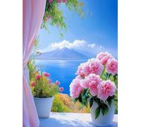 WELIWE 5D Pintura de Diamante Kits DIY diamantes de imitación PinturaKit de Arte Adultos y Niños Decoración de La Pared Del Hogar Paisaje de flores 40x50 cm