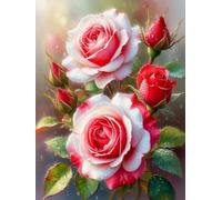 WELIWE 5D Pintura de Diamante Kits DIY diamantes de imitación PinturaKit de Arte Adultos y Niños Decoración de La Pared Del Hogar Flores frescas 40x50 cm